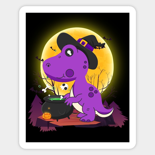 Witch Dinosaur - Halloween Dino Sticker by iHeartDinosaurs